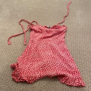 Red and White floral dress